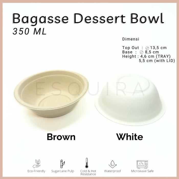 Bagasse Dessert Snack Bowl 350 Ml Bg350