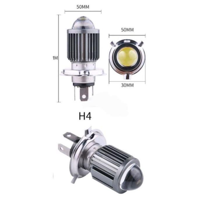 LAMPU LED MOTOR H-4 HI / LO 3 KAKI LED DC 8-80 VOLT DUAL COLOR SUPER BRIGHT Lampu Utama Mobil Lampu