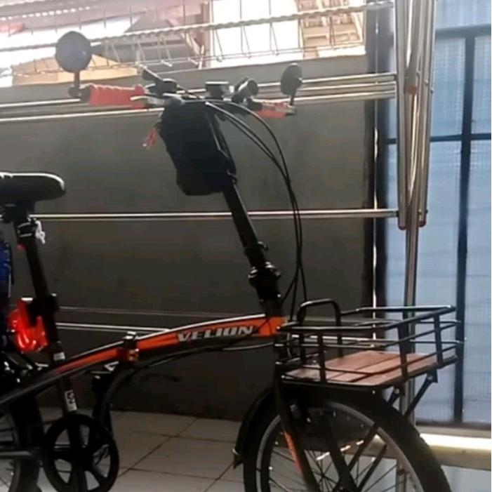 Premium Keranjang Besi Alas Kayu Untuk Semua Jenis Sepeda Rak Depan Sepeda Original