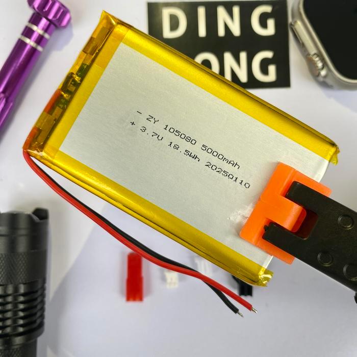 BATERAI LIPO 5000 MAH 105080 3.7v 18.5wh 8cm x 5cm tebal 1cm LITHIUM POLYMER BATRE ELEKTRONIK