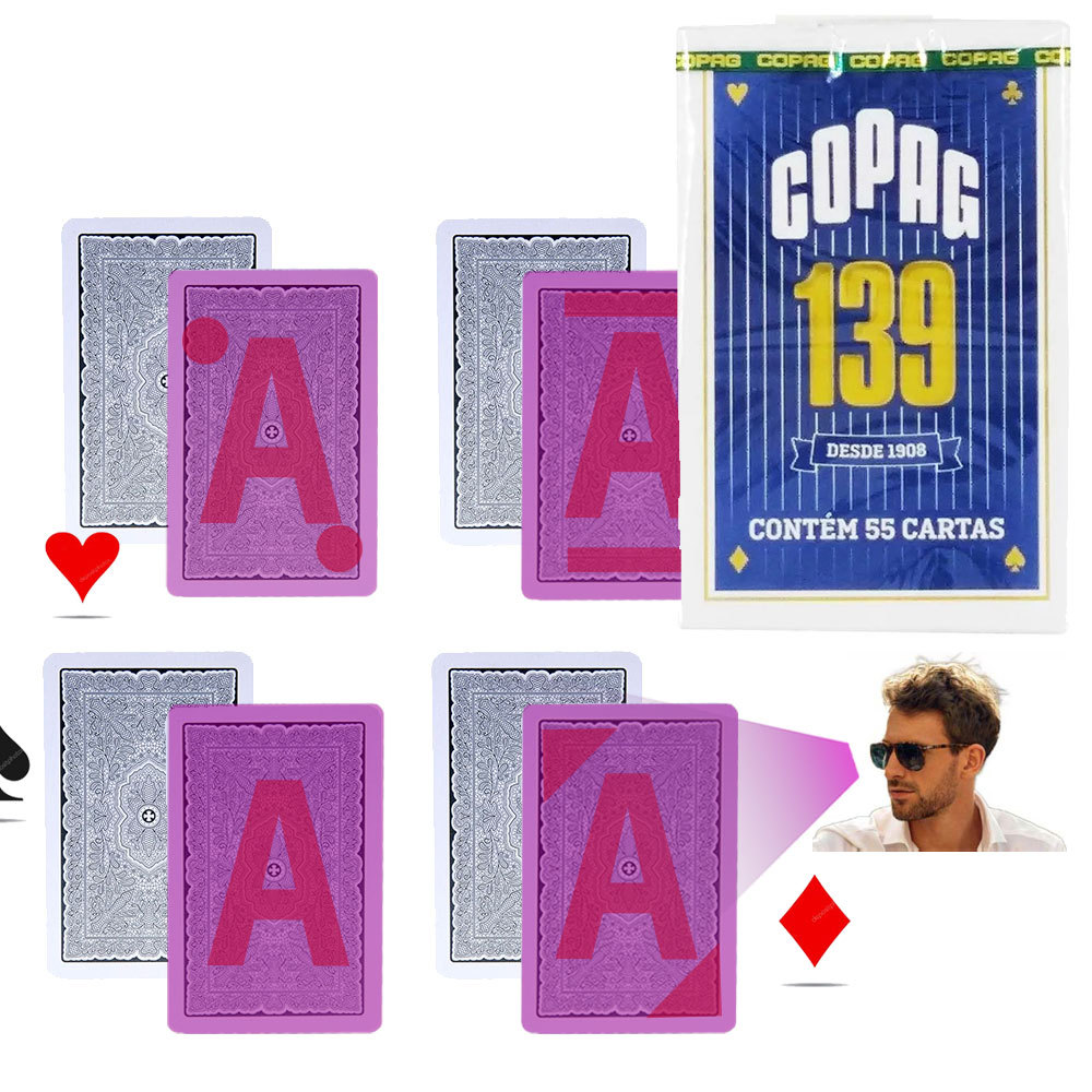 Marked Playing Card for Infrared Poker Lenses Copag 139 Anti Cheat Poker Plastics Deck Funny Game