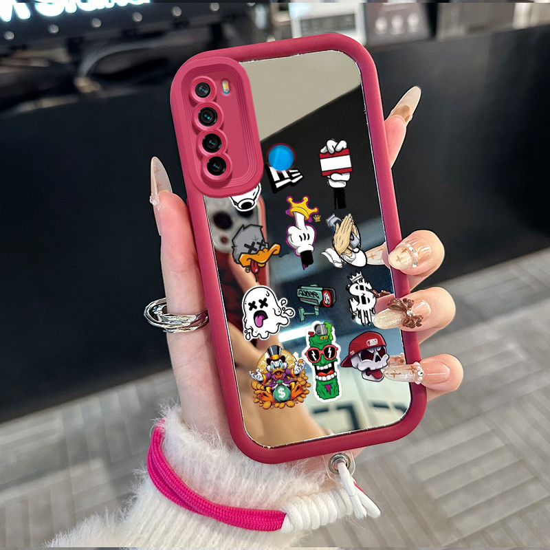 Casing Hp untuk Xiaomi Redmi Note 8 Note 8T Case Casing Hantu pola Silikon Softcase Kasing HP tali g