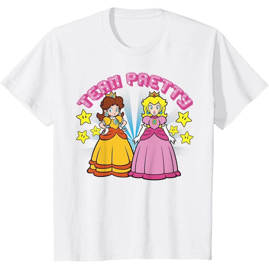 HAZVERSE Kaos Anak dan Dewasa 24s Super Mario Peach and Daisy Team Pretty T-Shirt Catton Combed