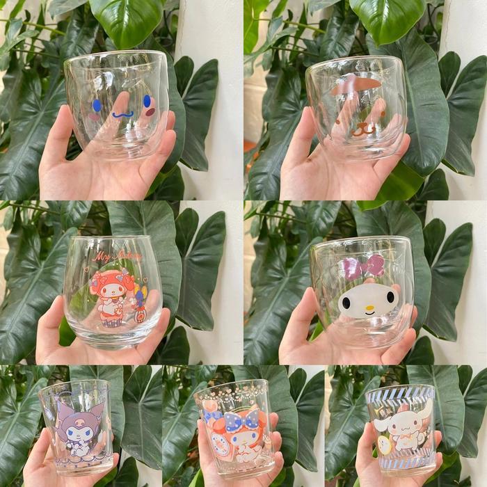 GELAS CANGKIR KECIL GELAS BELING BENING KARAKTER CINAMOROLL HELLO KITTY POCHACO POMPOMPURIN KARAKTER