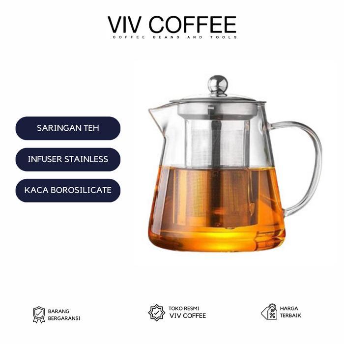 Saringan Teh Stainless Teko Kaca Teh 950 ML