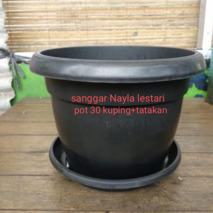 Pot 30cm kuping+tatakan/pot tanaman