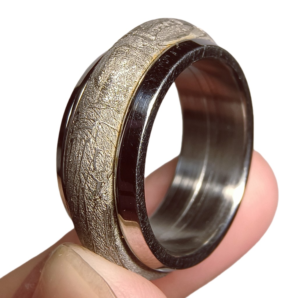 Muonionalusta meteorite Lovers ring Natural iron meteorite pendant MeteoriteHandmade wedding ring