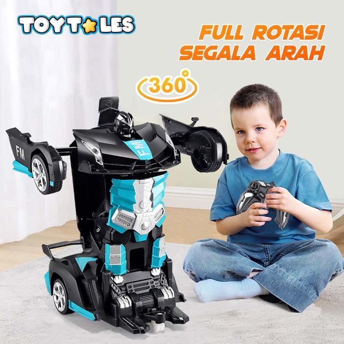 Best Seller [Toy Tales] Mainan Mobil Remote Rc Transforming Robot - Permainan Balap Mobil Remote