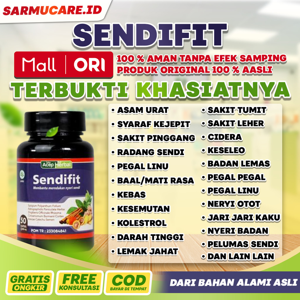 Sendifit Ramuan Herbal Kapsul pereda nyeri sendi / pereda nyeri persendian Tanpa Pijat