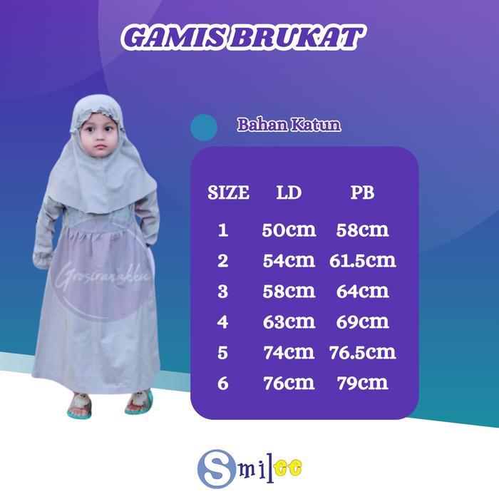 GAMIS KERUDUNG ANAK APLIKASI BRUKAT BABY PINK SIZE 1-6 TAHUN BAJU KATUN MUSLIM SYARI BAJU ANAK GAMIS