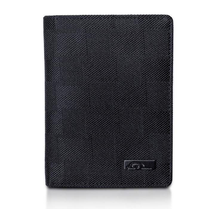 Eiger Wallet - Dompet Pria 3/4 Berdiri Bahan Kulit Canvas Jp25 Hitam
