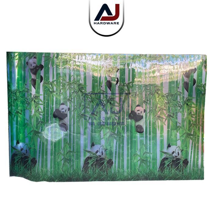 Penutup Pagar Rumah Fiber Motif Bambu Panda Warna Tebal 0.6 Mm Meter