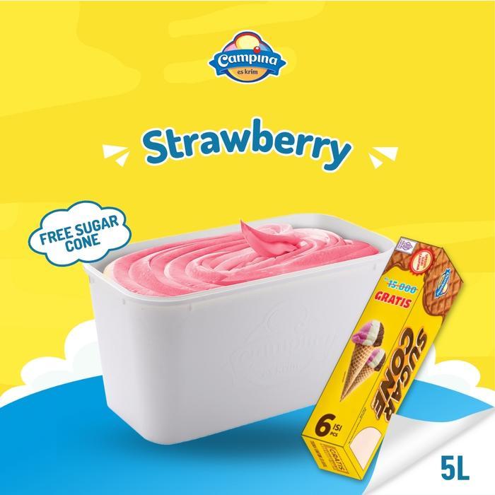 [] Campina 5 Liter Strawberry - Es Krim