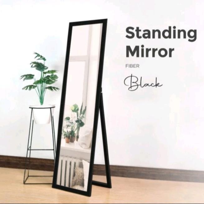 Standing mirror minimalis (9033)cm Kaca Cermin Putih standing kaca wedding standing mirror