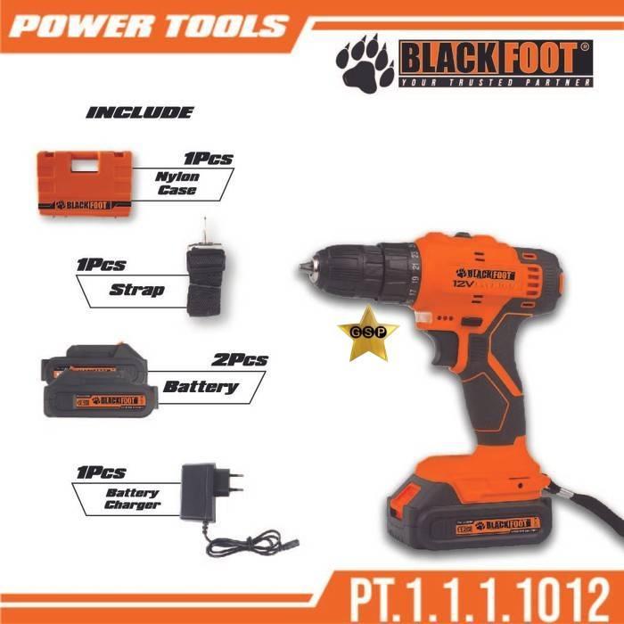 Blackfoot Mesin Bor Baterai Cordless Drill 10MM 12V Brushless
