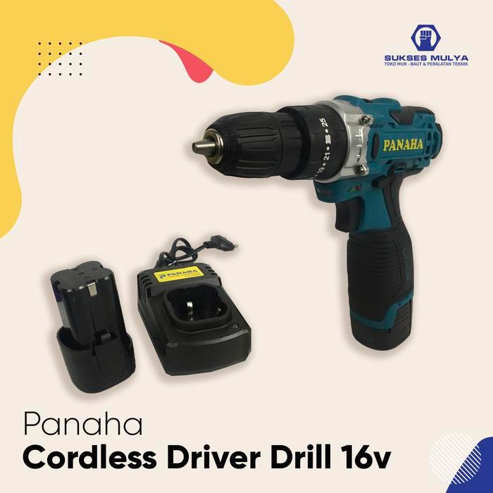 Panaha Cordles Dril 16V Bor Baterai Tembok Impact Dril Cordless