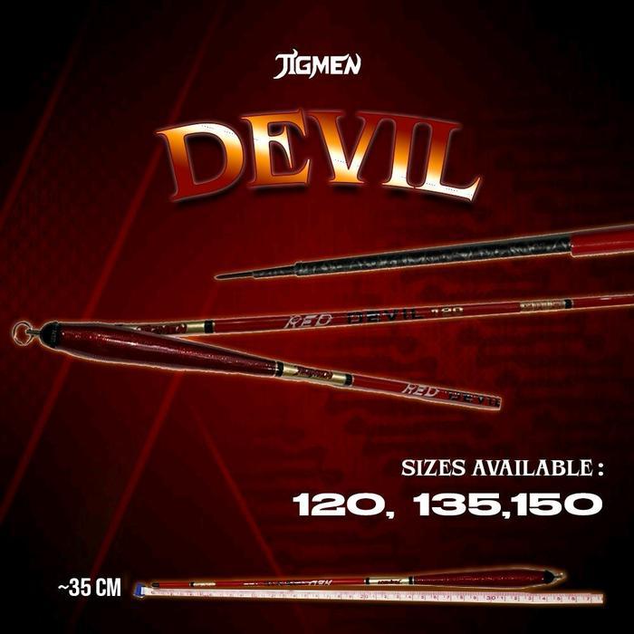 Joran Tegek Micro Fishing JIGMEN RED DEVIL Action Lentur Tersedia Ukuran 120cm 135cm 150cm untuk