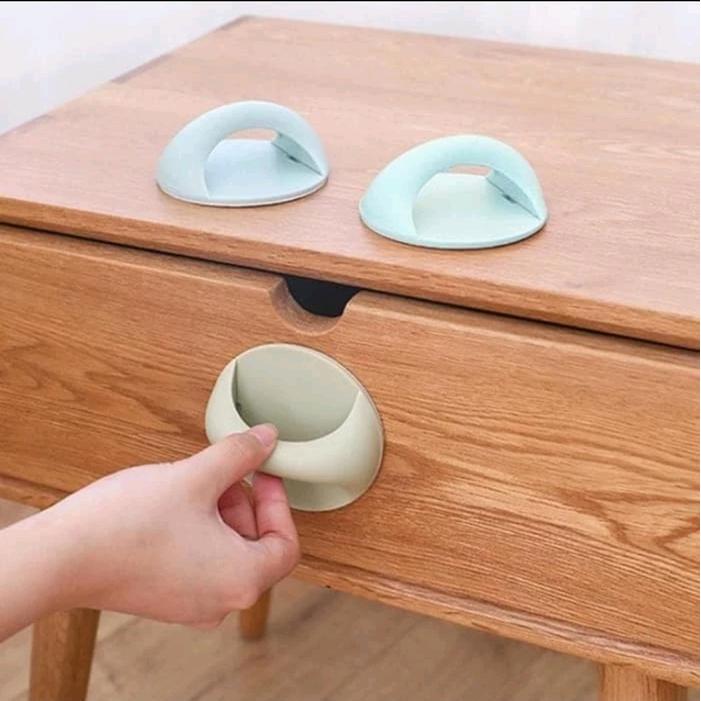 Pegangan Pintu Tempel - Holder Handle Lemari Laci Pintu Pakaian Rak Plastik