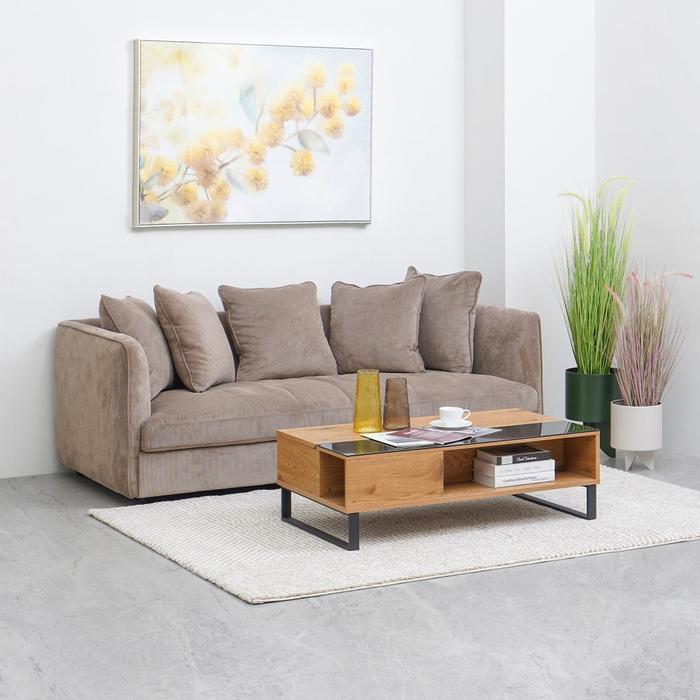 Informa Azalea Meja Tamu - Cokelat Oak/Hitam Meja Santai Meja Sofa Ruang Keluarga Majalah Meja Tv