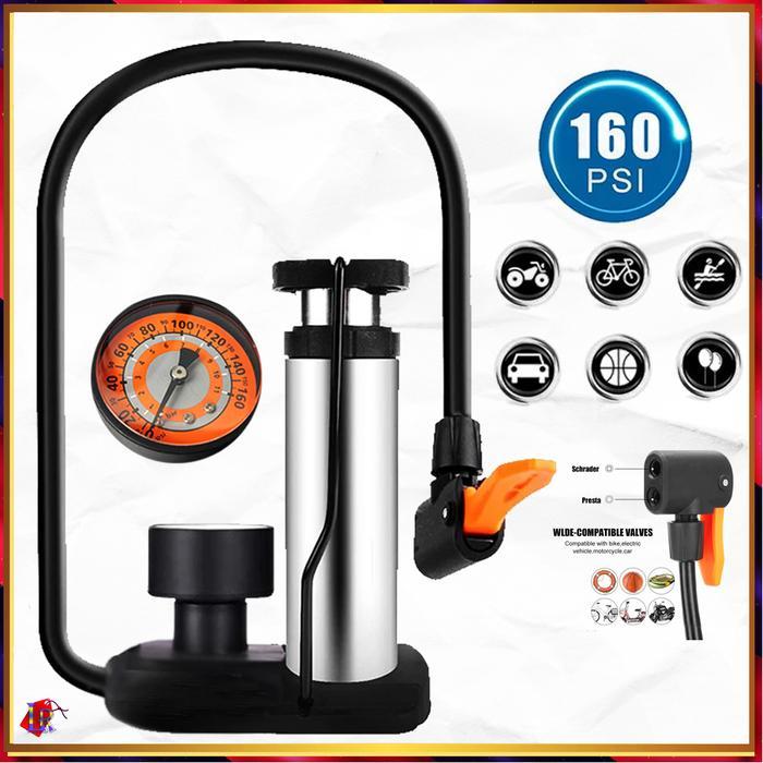 Pompa Angin Injak Pompa Kaki Ban Sepeda Manual 160 Psi