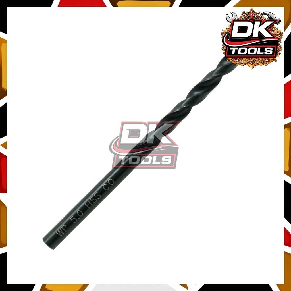 Wipro 5mm mata bor besi hitam premium HSS cobalt - mata bor stainles premium - mata bor besi wipro