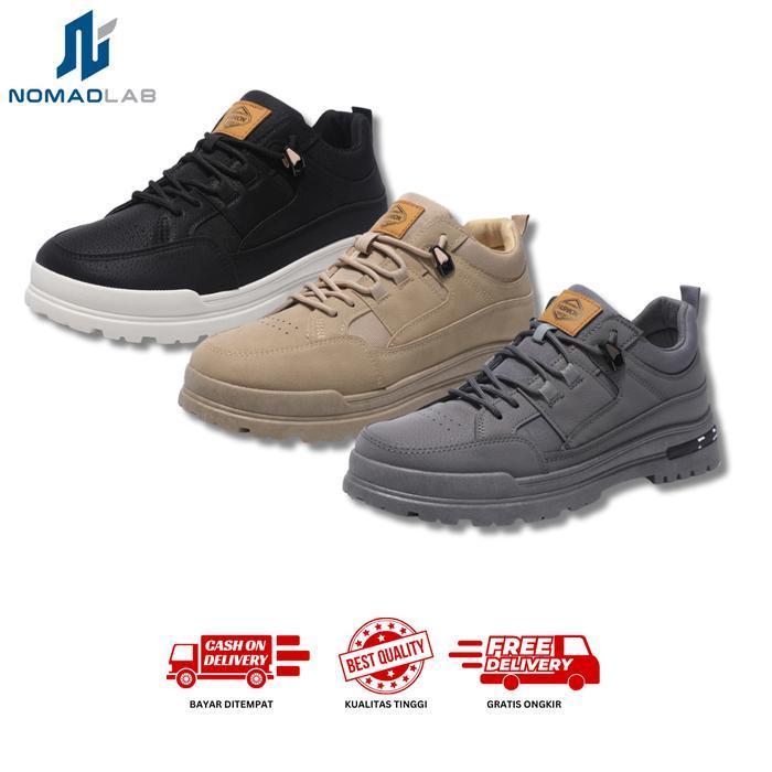 Aerostreet - Nomad Inspirasi S43 Sepatu Boots Kulit Casual Shoes Pria Snekers Kasual Sport Hitam