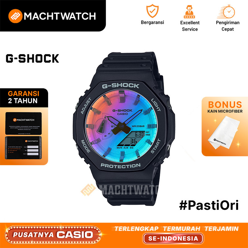 Jam Tangan Pria Casio G-Shock GA-2100SR-1ADR GA-2100SR GA2100SR CasiOak Iridescent Color Series Digi
