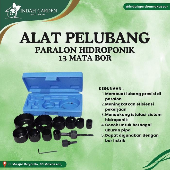 Hole Saw - 13 Mata Bor Hidroponik (Pelubang Paralon Hidroponik)