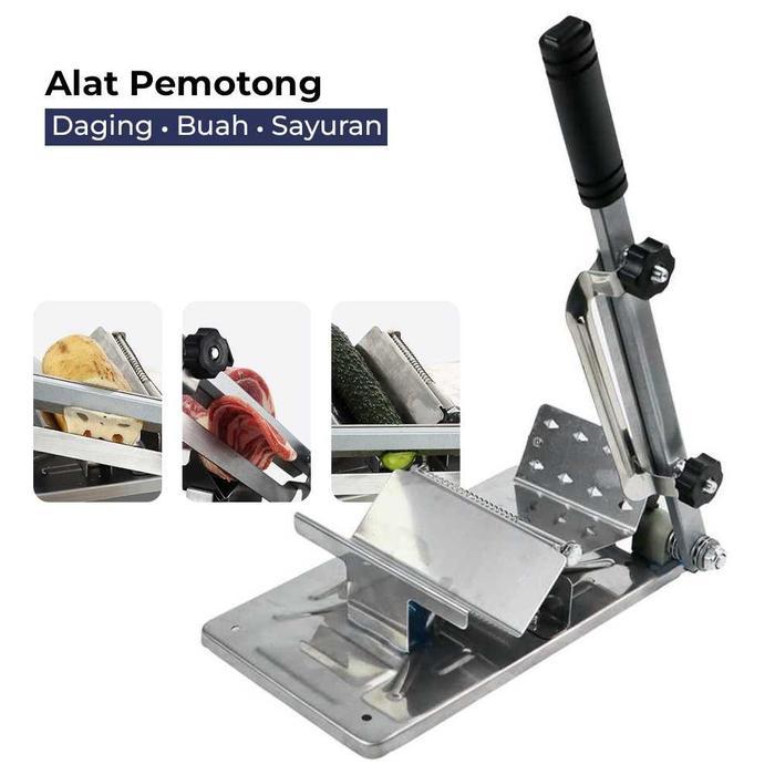 Pisau Alat Potong Iris Daging Keripik Tipis Slice Adjustable Manual