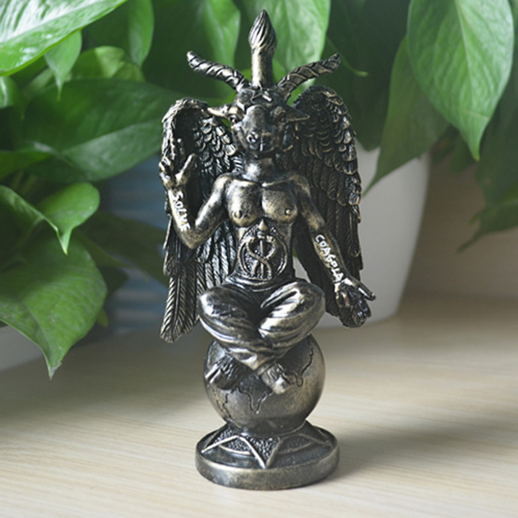 Patung Setan Kambing Baphomet Gereja Setan Coagula Patung Ilahi Kambing Setan Patung Ornamen Resin K