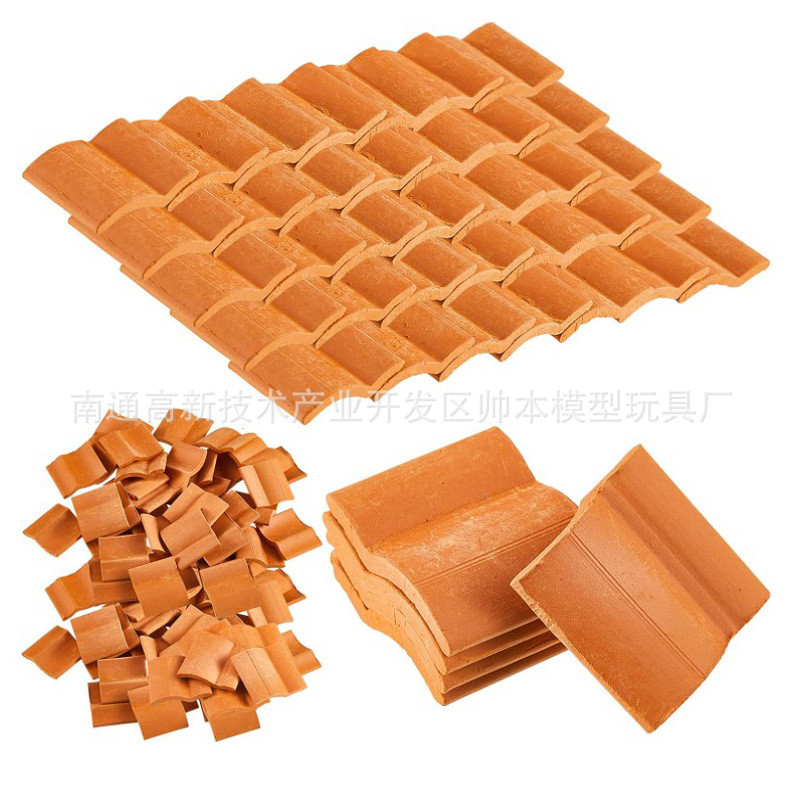 50PCS Model Bata Mini Simulasi Kecil Bata Merah Buatan Tangan DIY Mikro Lanskap Bangunan Rumah Toyde