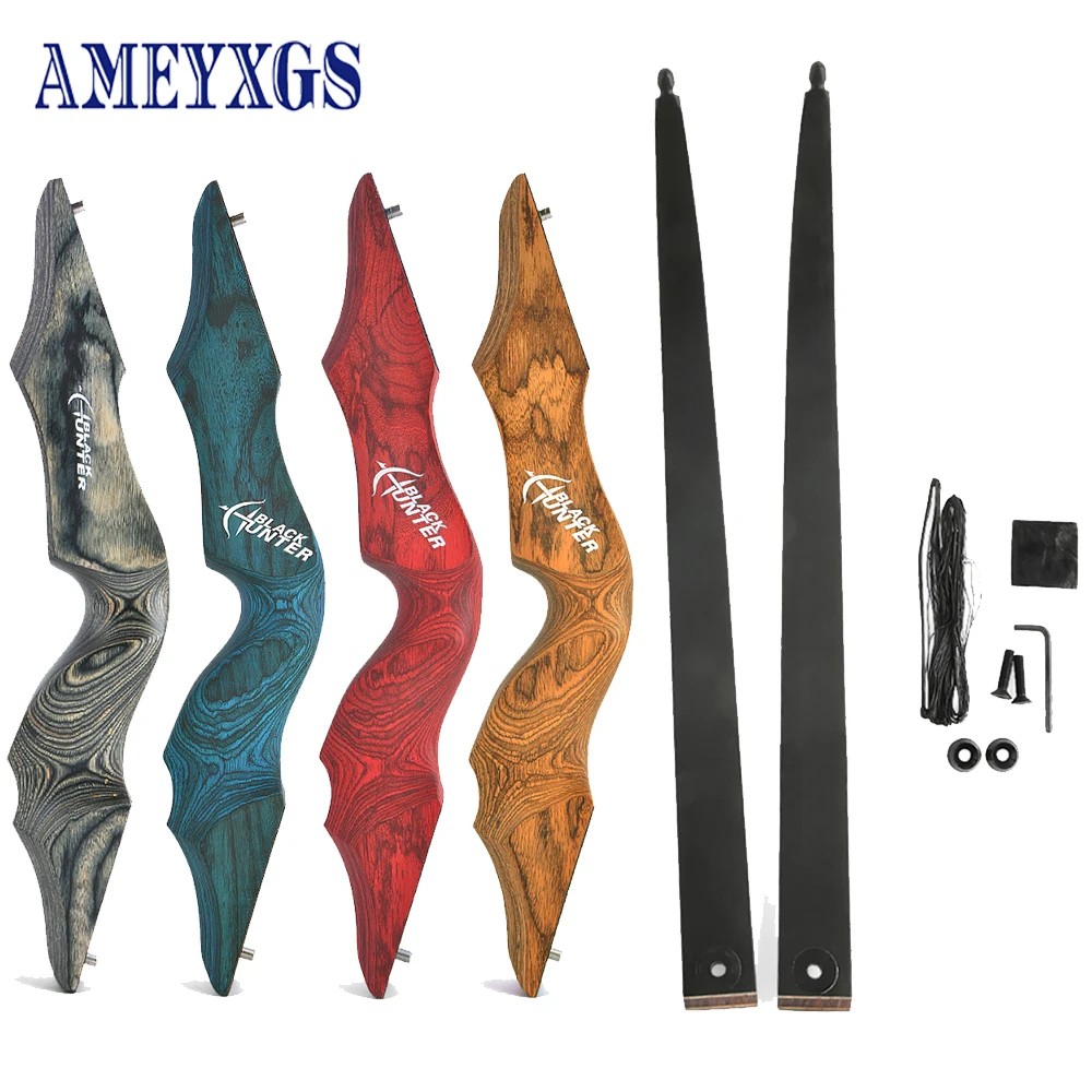 60inch Black Hunter Recurve Bow Right/Left Hand Traditional Beauty Hunting Reflection Bow And Arrow