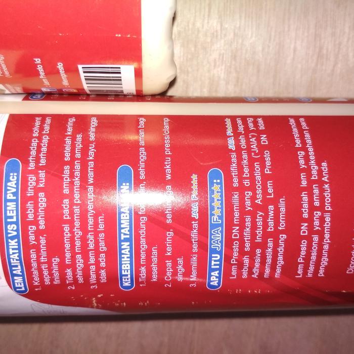 Lem Kayu Serbaguna Lebih Lengket, Lem Putih, Presto Dn