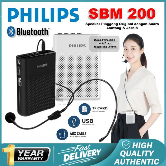 PHILIPS SBM200 Original Speaker Pinggang dengan Headset Mic