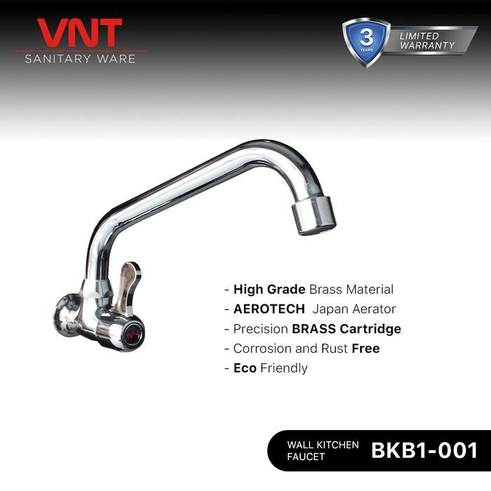 VNT Keran Cuci Piring Kuningan Leher Bebek Kran Air Dapur Tembok