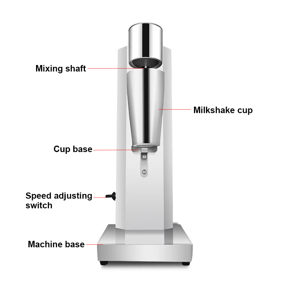 JIQI Milkshake Stirring Machine Electric Milk Foam Shaker Cold/Hot Drink Mixer Blender Stainless