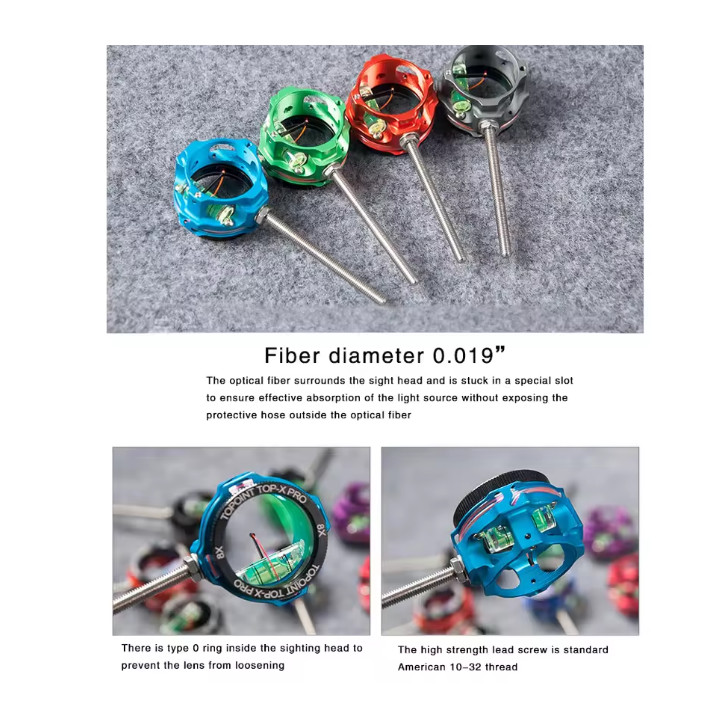 TOPOINT TP8710 Compound Bow Sight - CNC Aluminum Scope Lens High-End Competitive Target Shooting