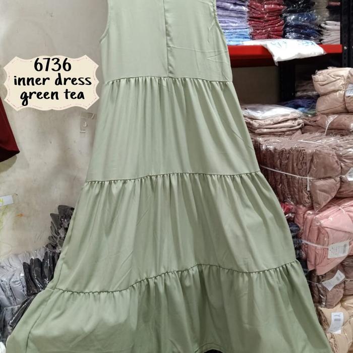 zeni Inner Dress Hijab Wanita Polos Bahan Katun Shakilla Premium Hitam Dewasa Remaja Pesta Lebaran