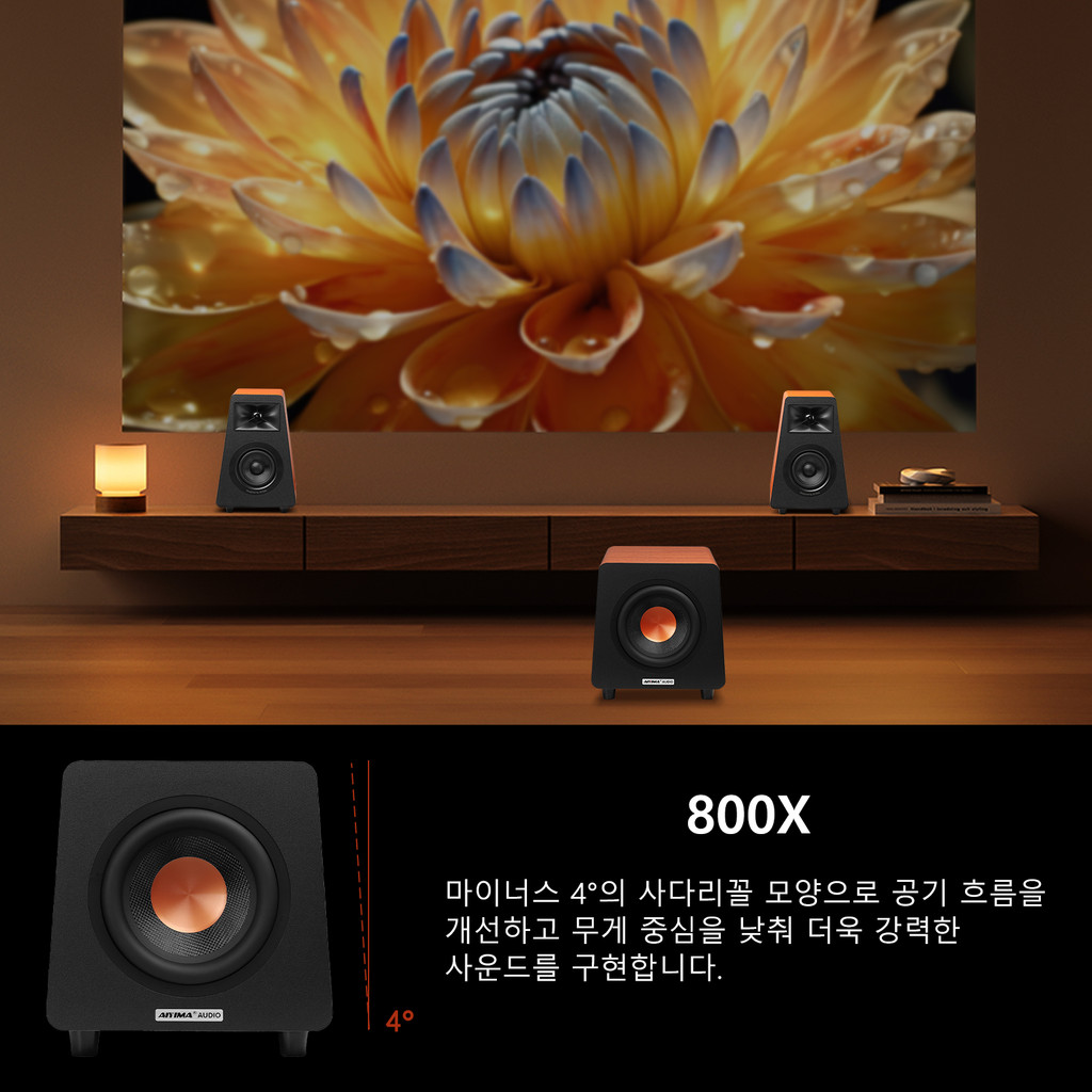 AIYIMA 2.1 Channel Bluetooth Speaker + 800X Subwoofer Hifi Home Sound Theater Wood Speakers