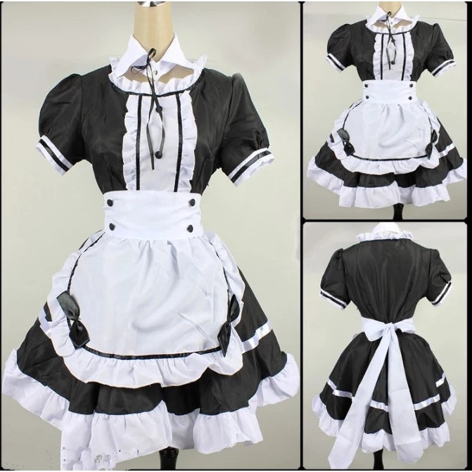 2025 Cute Lolita Maid Costumes French Maid Dress Girls M-5Xl Plus Size Halloween Costume Waitress
