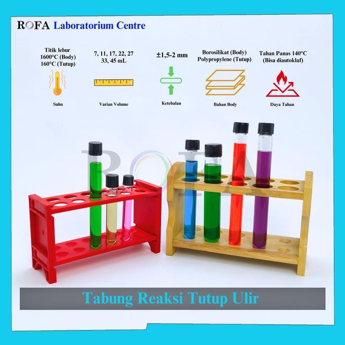 * ROFA Tabung Reaksi dengan Tutup Ulir / Test Tube With Screw Cap / Hach