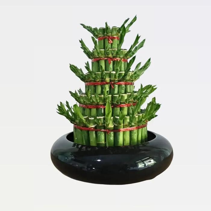 Vas Bulat Besar warna Hitam Glossy untuk 5 Tingkat Jumbo