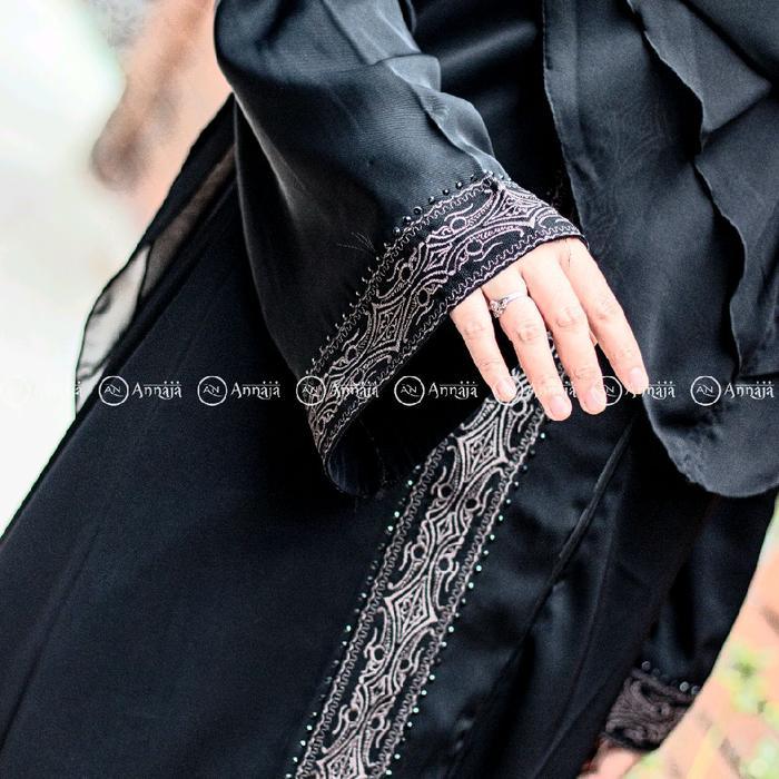 Abaya outer fursan bordir, abaya temboro