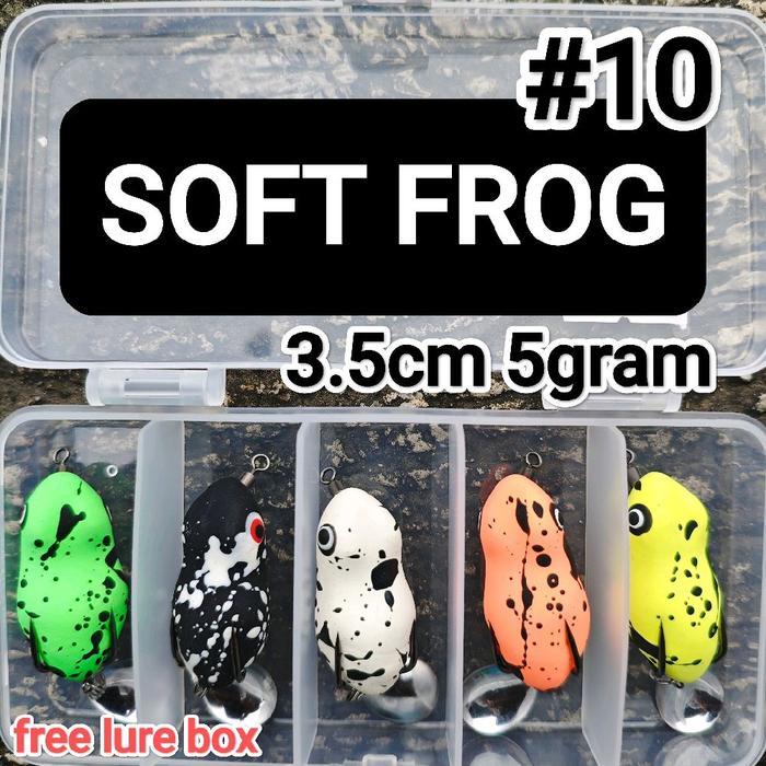 paket umpan SOFT FROG isi 5pcs free lure box
