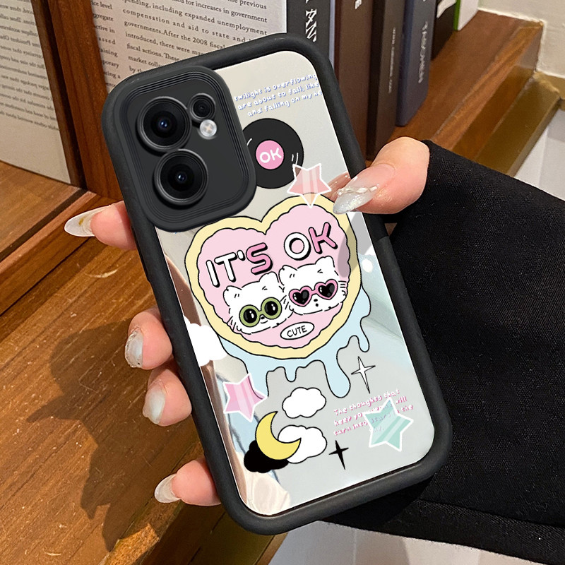 Casing Hp Untuk OPPO Reno 13F 4G Reno 13F 5G Reno13 F Case Cute puppy couple Kasing silikon cermin C
