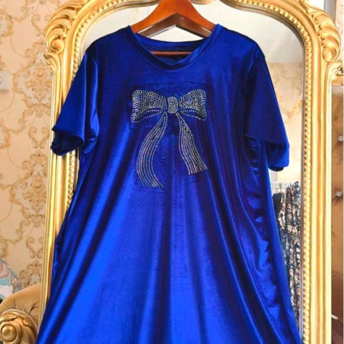 MIDI Dress Viral Bludru Permata Muat Sampai Jumbo Wanita