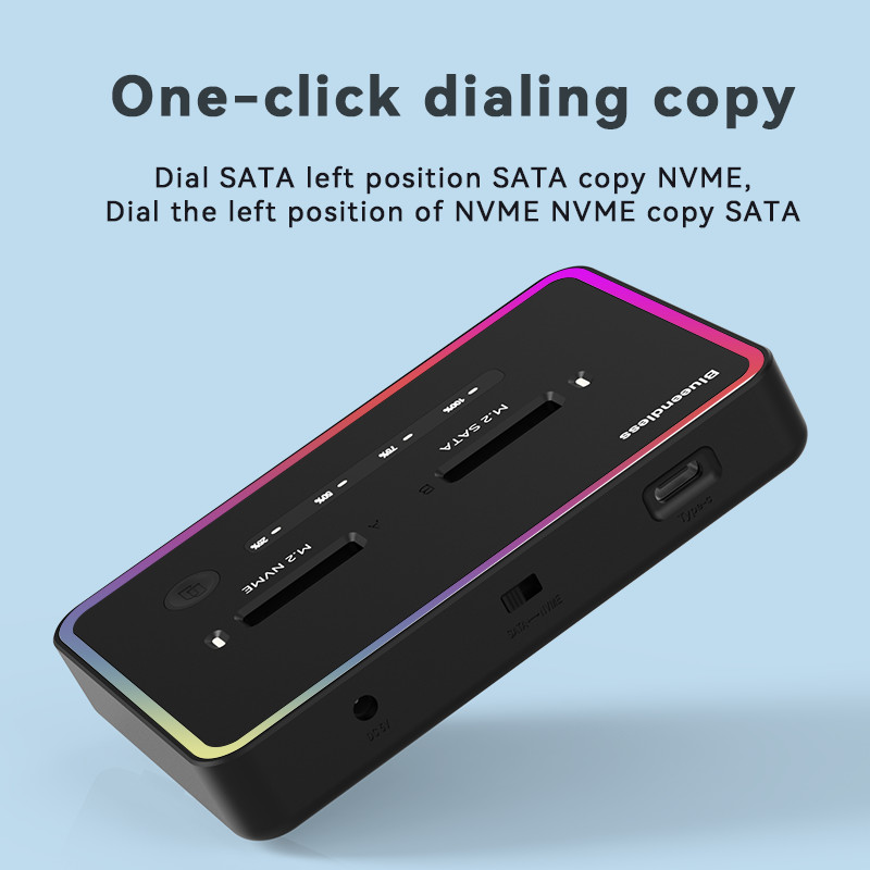 Blueendless offline clone Dual Protocol m.2 ssd case Ssd Docking Station Type C 10Gbps for PCIe NVME