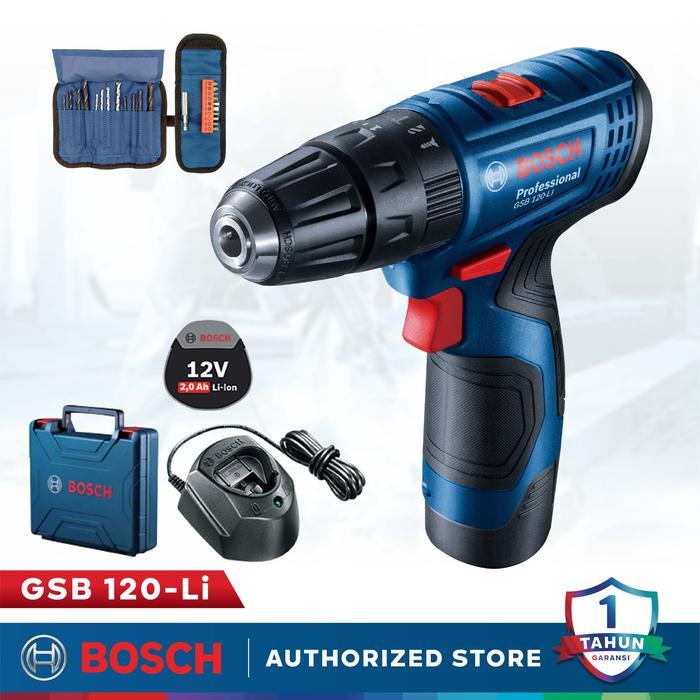 [] BOSCH GSB 120-LI Cordless Impact Drill Bor Tembok Baterai 120 LI BATTERY 1 Bor Cordless Bosch Bor