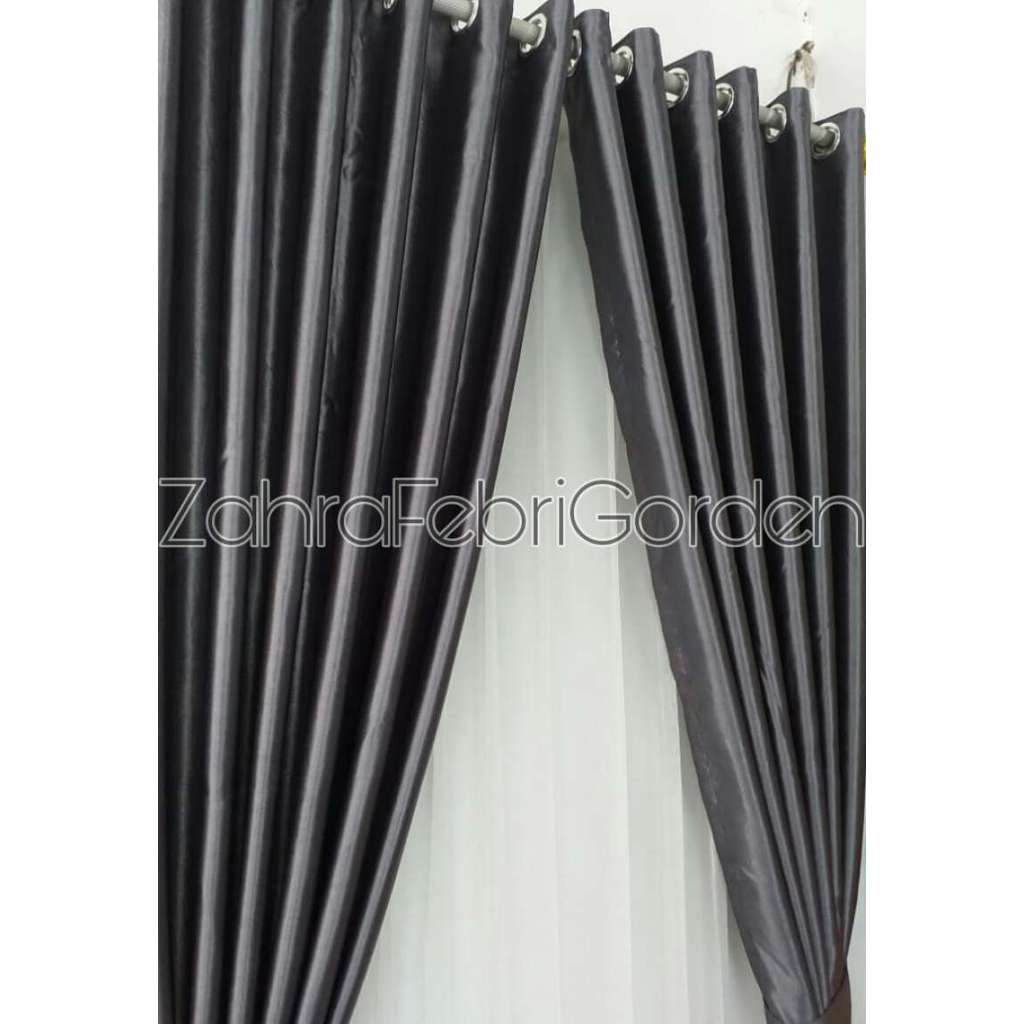Gorden Murah Gorden Minimalis Blackout Embos Motif Timbul Abu Tua