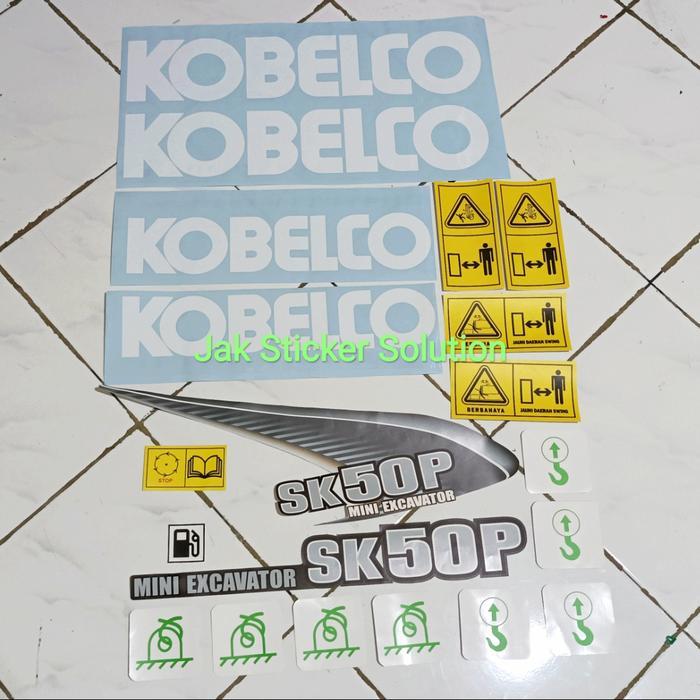 Stiker Kobelco Sk50P Sticker Alat Berat Mini Excavator